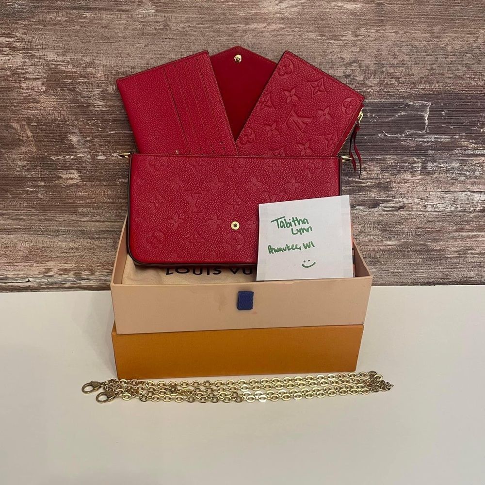 Louis Vuitton LV Felicie Pochette Monogram Empreinte Scarlet/Red Crossbody